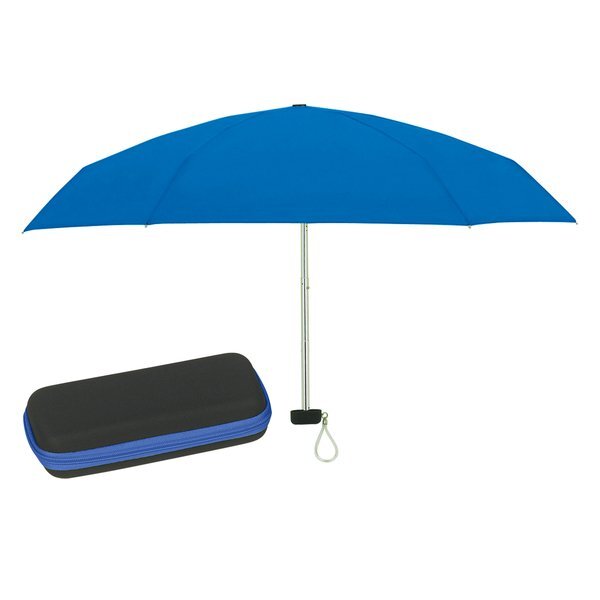 Folding Telescopic Travel Umbrella with Case, 37" Arc