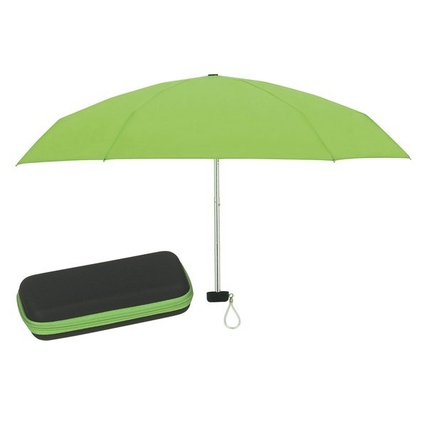 Folding Telescopic Travel Umbrella with Case, 37" Arc