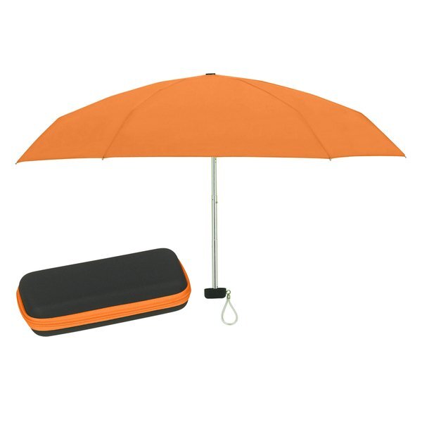 Folding Telescopic Travel Umbrella with Case, 37" Arc