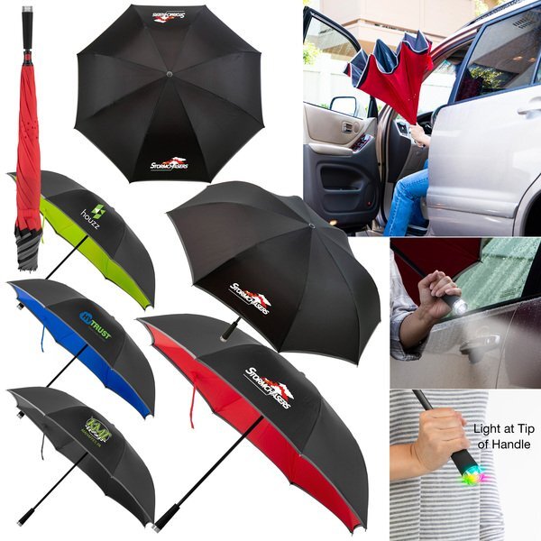 Cumulus Reversible LED Light Up Umbrella, 48" Arc