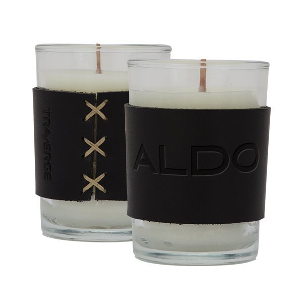 Harper Leather Wrapped Candle, 8oz.