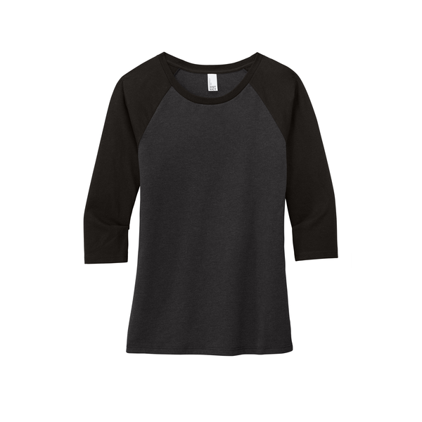 District Made® Perfect Tri™ Ladies' 3/4-Sleeve Raglan
