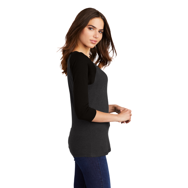 District Made® Perfect Tri™ Ladies' 3/4-Sleeve Raglan