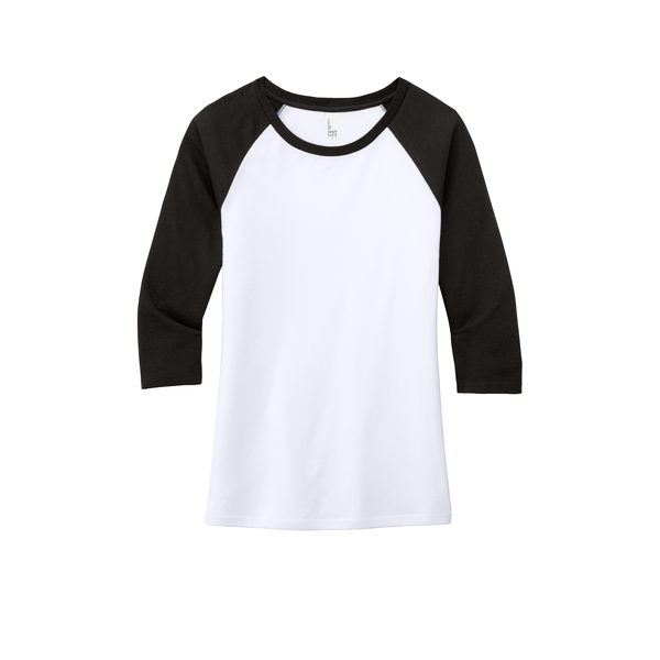 District Made® Perfect Tri™ Ladies' 3/4-Sleeve Raglan