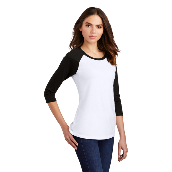 District Made® Perfect Tri™ Ladies' 3/4-Sleeve Raglan