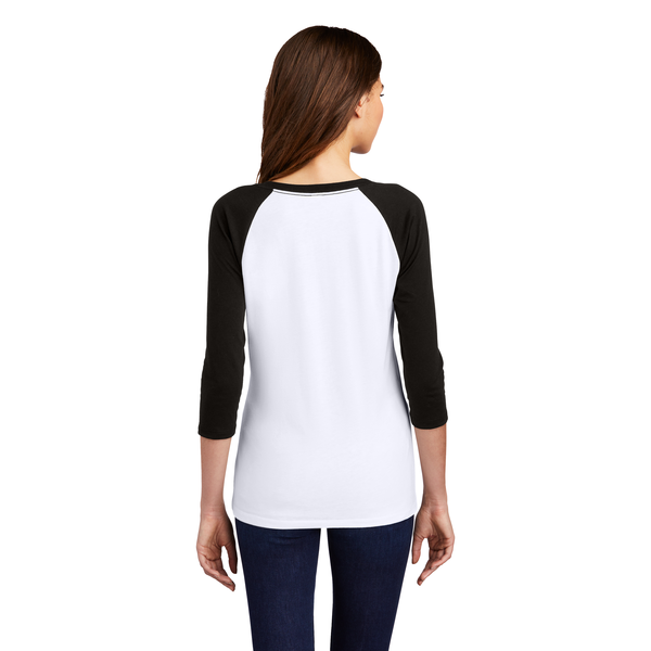 District Made® Perfect Tri™ Ladies' 3/4-Sleeve Raglan