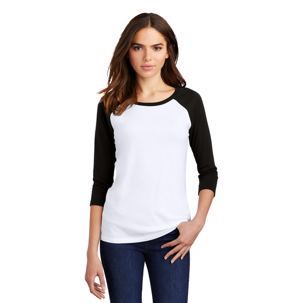 District Made® Perfect Tri™ Ladies' 3/4-Sleeve Raglan