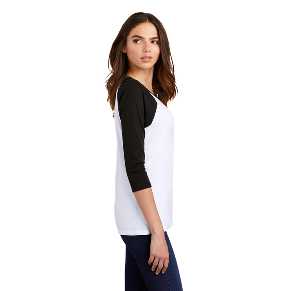 District Made® Perfect Tri™ Ladies' 3/4-Sleeve Raglan