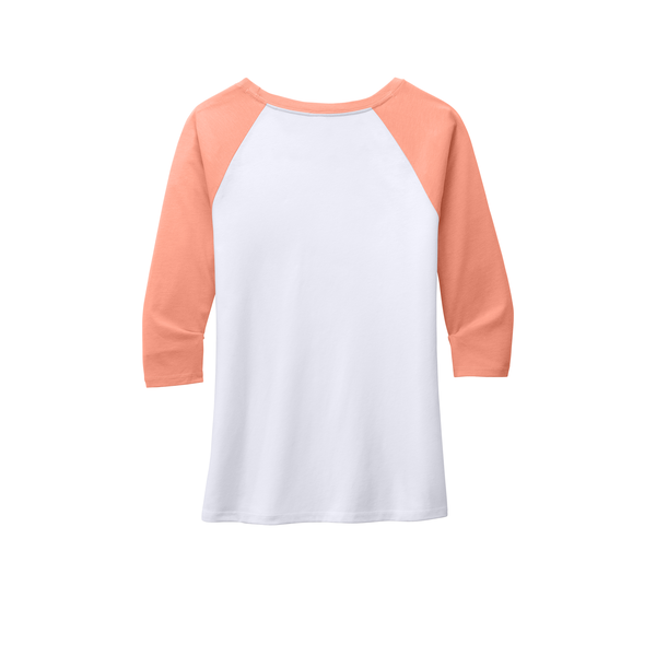 District Made® Perfect Tri™ Ladies' 3/4-Sleeve Raglan