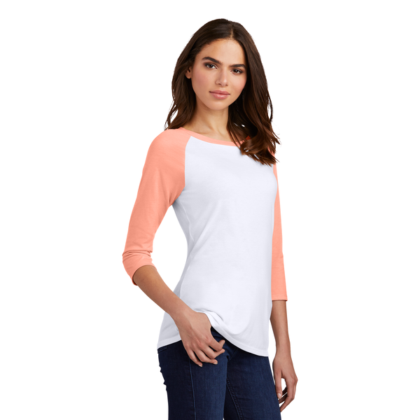 District Made® Perfect Tri™ Ladies' 3/4-Sleeve Raglan
