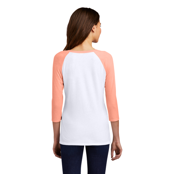 District Made® Perfect Tri™ Ladies' 3/4-Sleeve Raglan