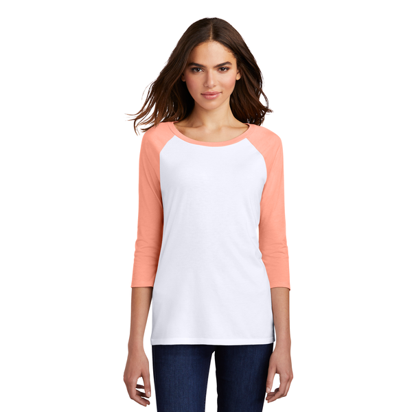 District Made® Perfect Tri™ Ladies' 3/4-Sleeve Raglan