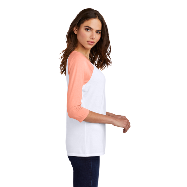 District Made® Perfect Tri™ Ladies' 3/4-Sleeve Raglan