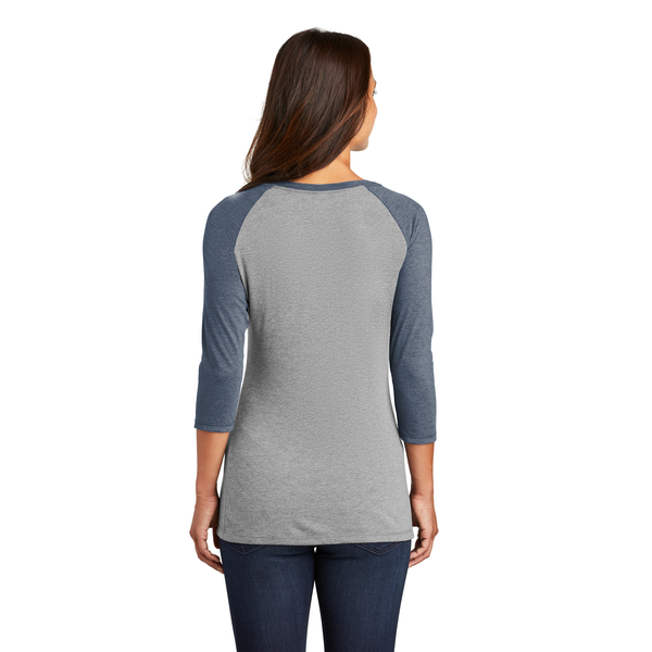 District Made® Perfect Tri™ Ladies' 3/4-Sleeve Raglan