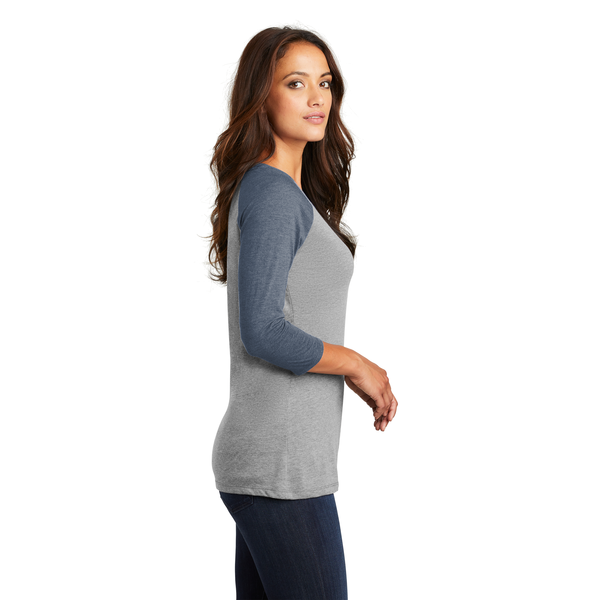 District Made® Perfect Tri™ Ladies' 3/4-Sleeve Raglan
