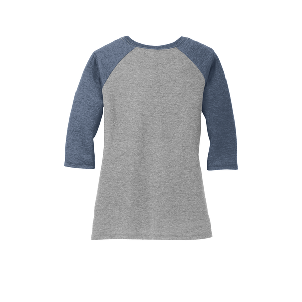 District Made® Perfect Tri™ Ladies' 3/4-Sleeve Raglan