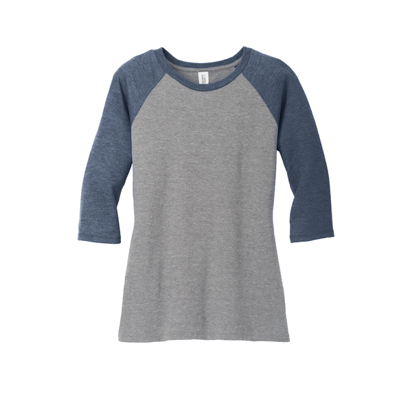 District Made® Perfect Tri™ Ladies' 3/4-Sleeve Raglan