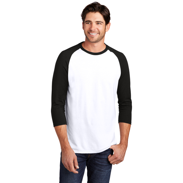 District Made® Perfect Tri™ Men's 3/4-Sleeve Raglan