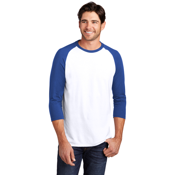 District Made® Perfect Tri™ Men's 3/4-Sleeve Raglan