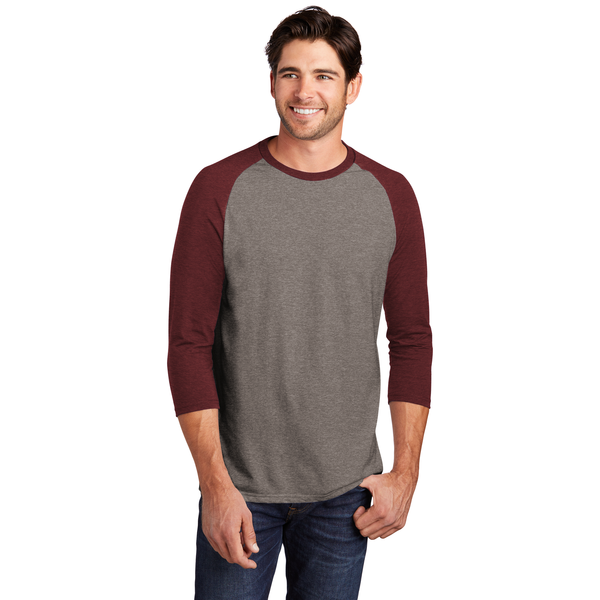 District Made® Perfect Tri™ Men's 3/4-Sleeve Raglan