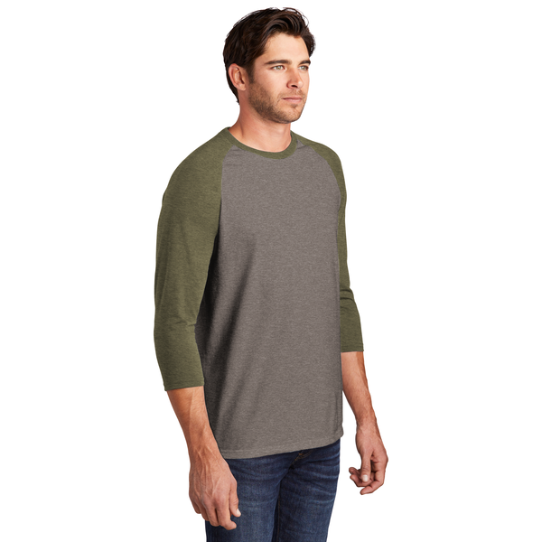 District Made® Perfect Tri™ Men's 3/4-Sleeve Raglan