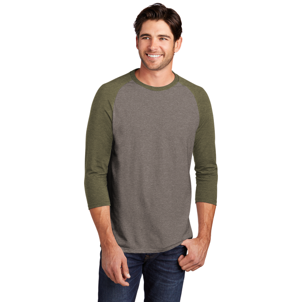 District Made® Perfect Tri™ Men's 3/4-Sleeve Raglan