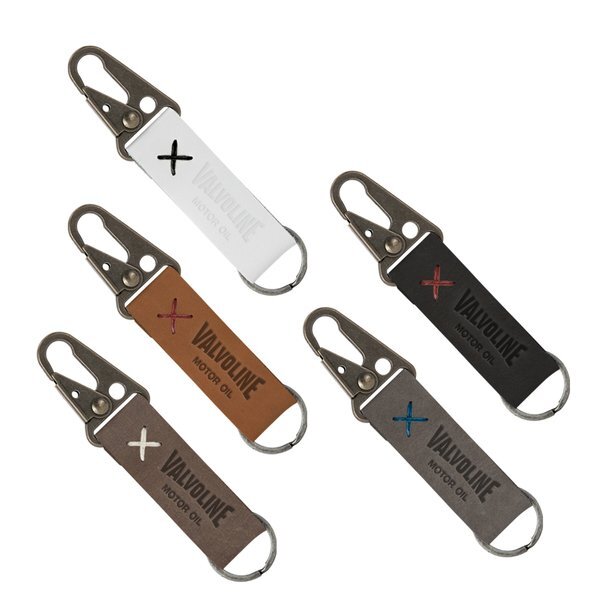 Busker Leather Keychain w/ Antique Nickel Carabiner