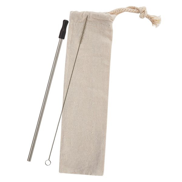 Stainless Straw Kit with Cotton Pouch