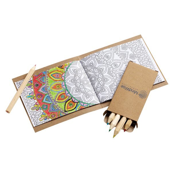 Adult Coloring Book & 6-Color Pencil Set To-Go