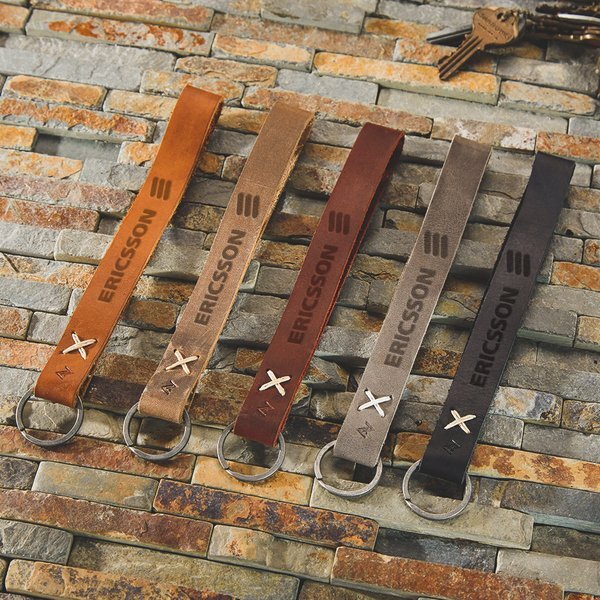 Hayward Leather Wrist Keychain w/ Metal Split Ring