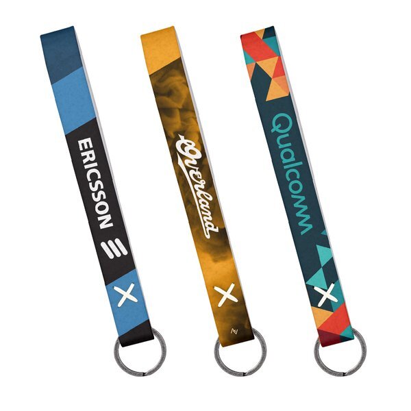 Strickland Recycled Dye-Sublimated Felt Wrist Keychain w/ Metal Split Ring