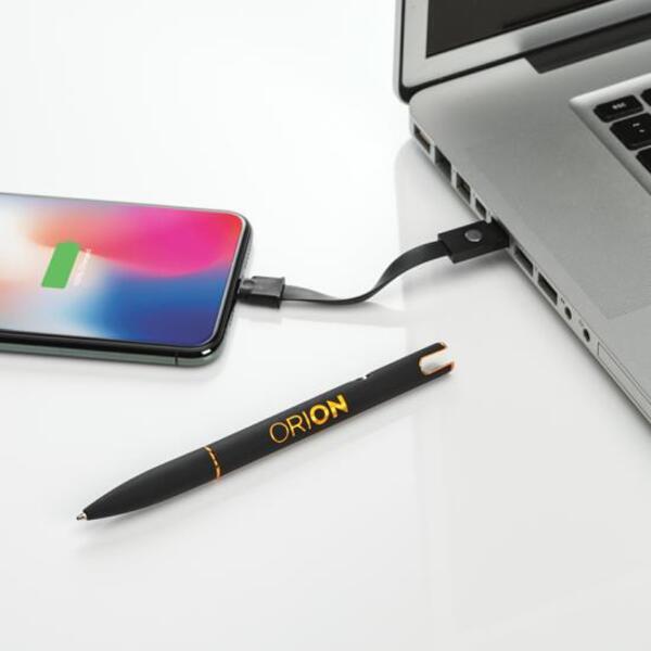 Stowaway Metal Pen & Charging Cable