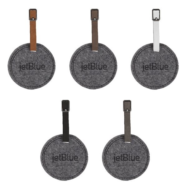 Juniper Recycled Felt Round Luggage Tag