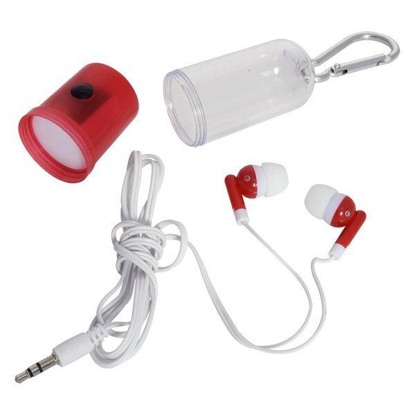 Earbuds with Flashlight Case
