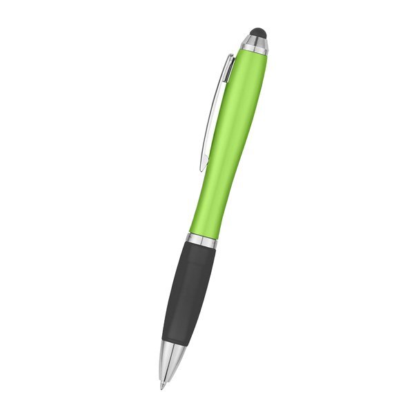 Satin Retractable Stylus Colorful Barrel Pen
