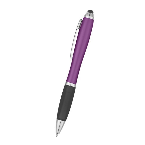Satin Retractable Stylus Colorful Barrel Pen