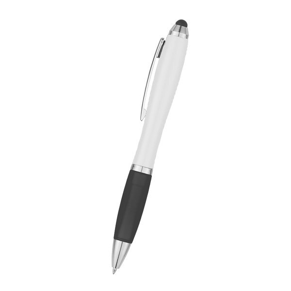 Satin Retractable Stylus Colorful Barrel Pen