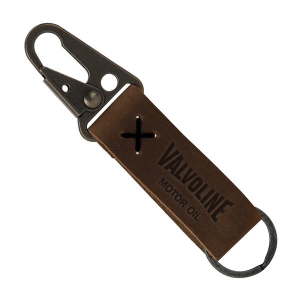 Busker Leather Keychain w/ Antique Nickel Carabiner