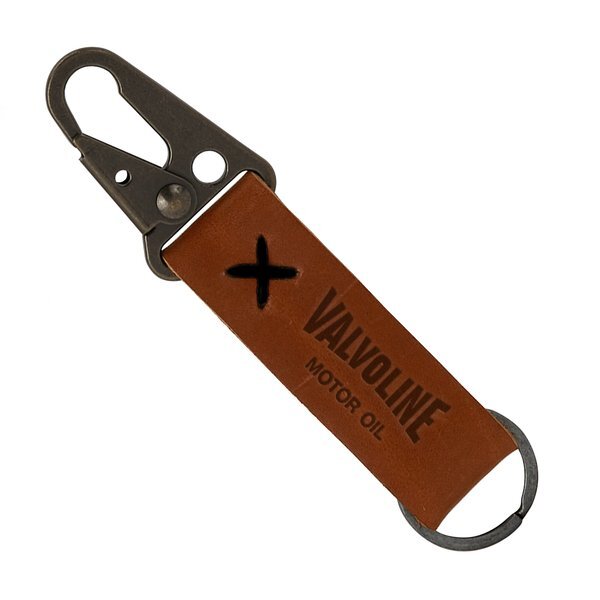 Busker Leather Keychain w/ Antique Nickel Carabiner