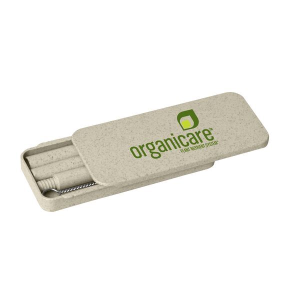 Eco-Friendly Wheat Straw Pocket Reusable Straw Kit