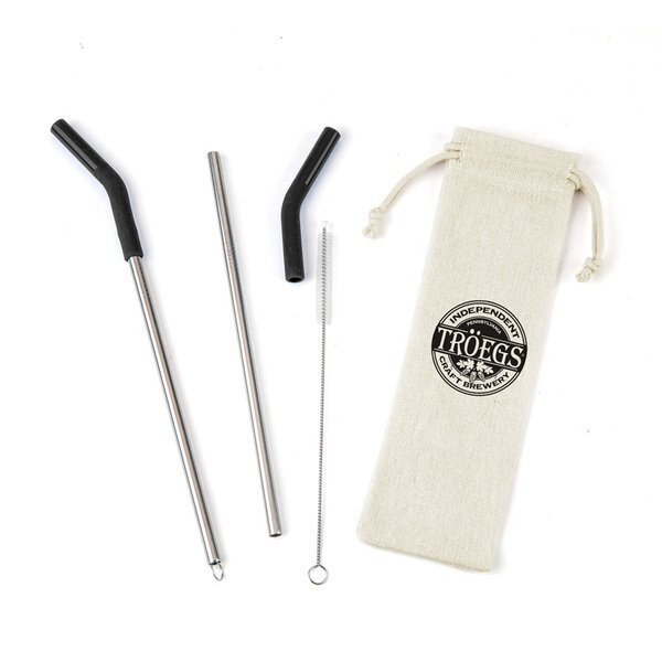 Reusable Stainless Steel Two Straw Set