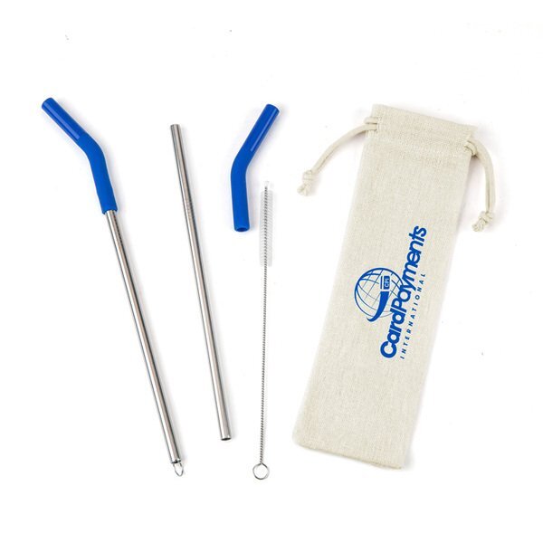Reusable Stainless Steel Two Straw Set