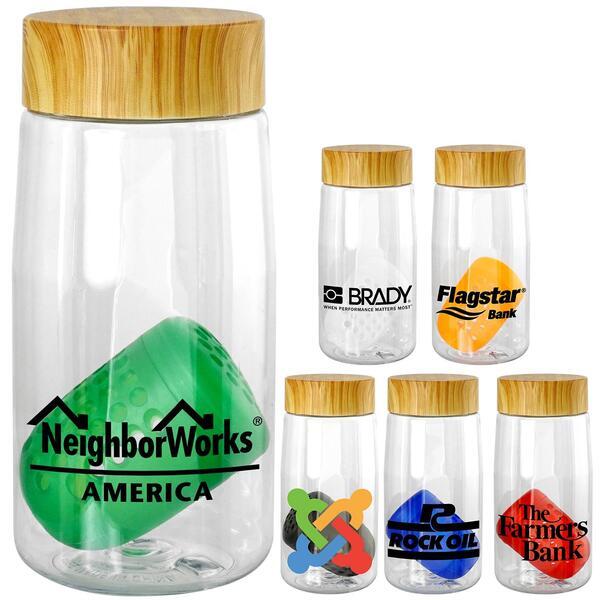 Bamboo Lid Bottle w/ Colorful Floating Infuser, 18oz.