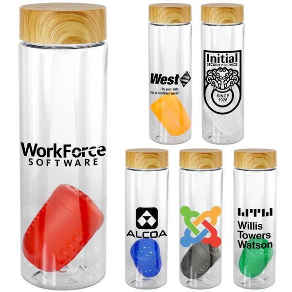 Bamboo Lid Bottle w/ Colorful Floating Infuser, 24oz.