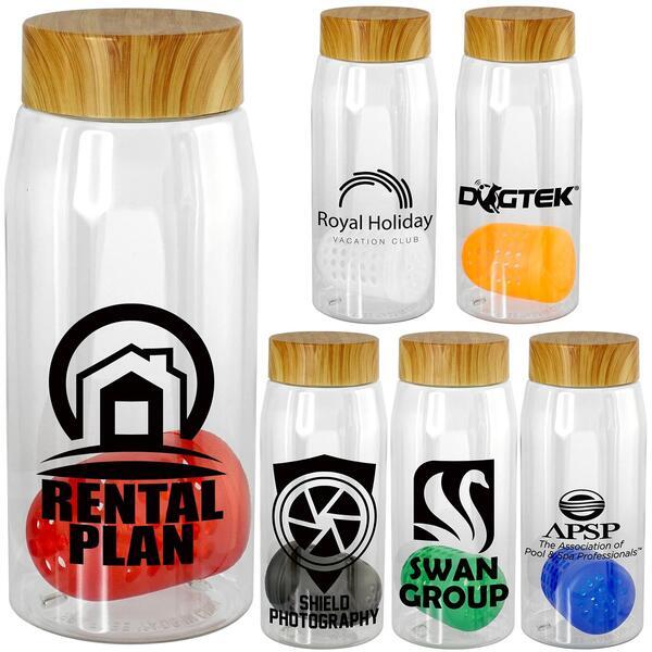 Bamboo Lid Bottle w/ Colorful Floating Infuser, 25oz.