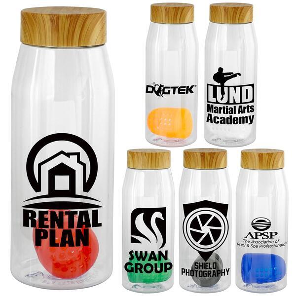 Bamboo Lid Bottle w/ Colorful Floating Infuser, 32oz.