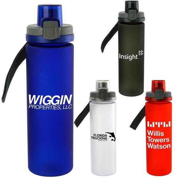 Locking Lid Frosted Water Bottle, 24oz.