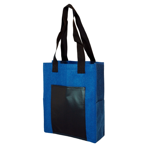 Heavy Velvet Non-Woven & Leatherette Pocket Tote