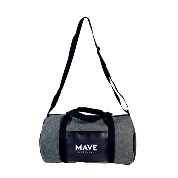 Heavy Velvet Non-Woven & Leatherette Barrel Bag, 17"