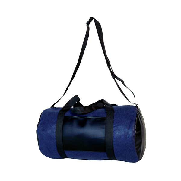 Heavy Velvet Non-Woven & Leatherette Barrel Bag, 17"